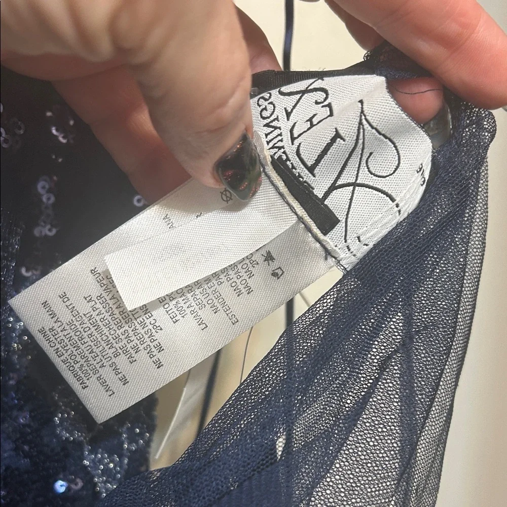 Alex Evenings Midnight Blue Sequin Maxi Dress - Picture 6 of 11